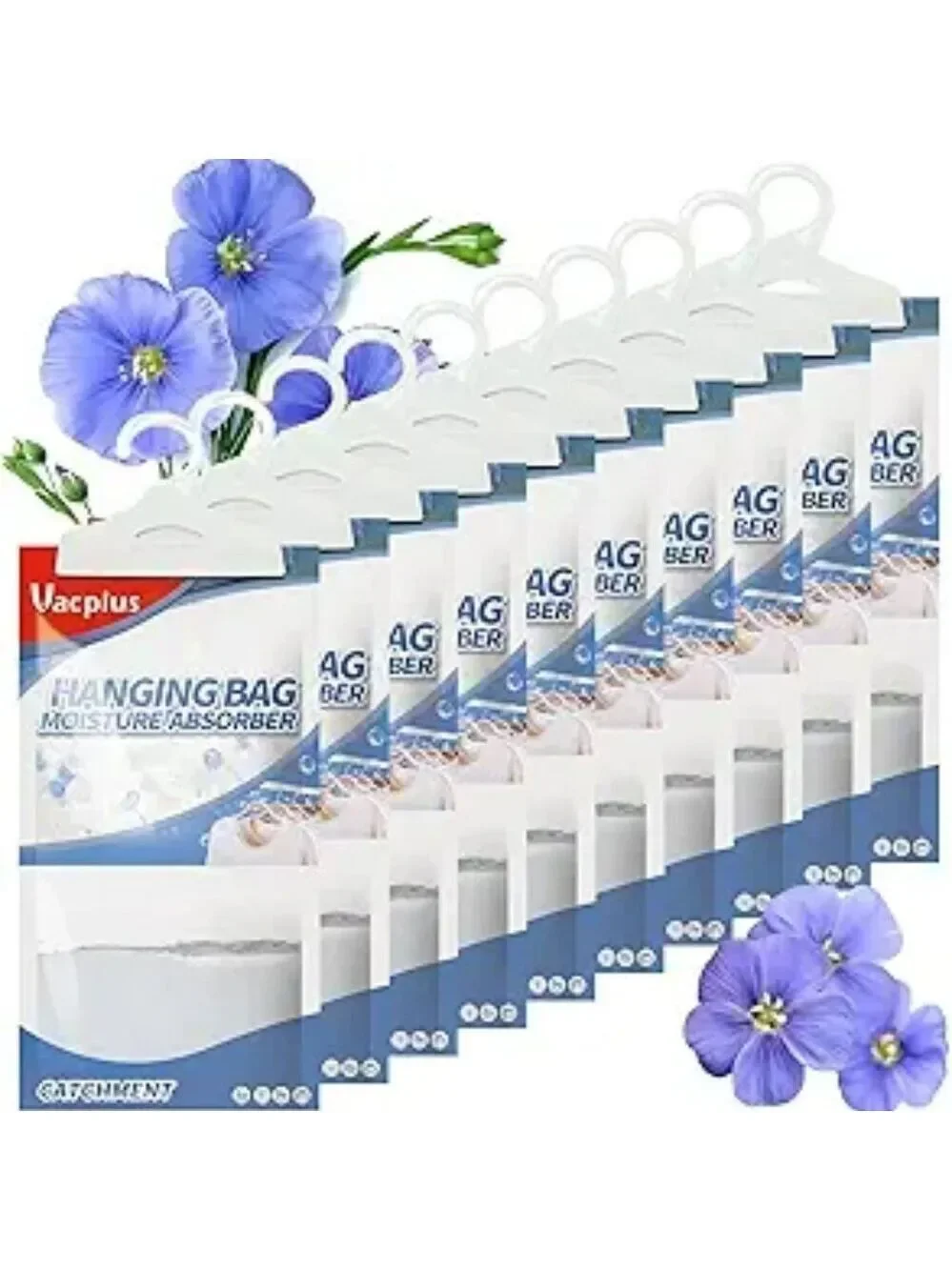 Closet Moisture Absorber Hanging Dehumidifier Bags with Scent 10 Pack Vacplus
